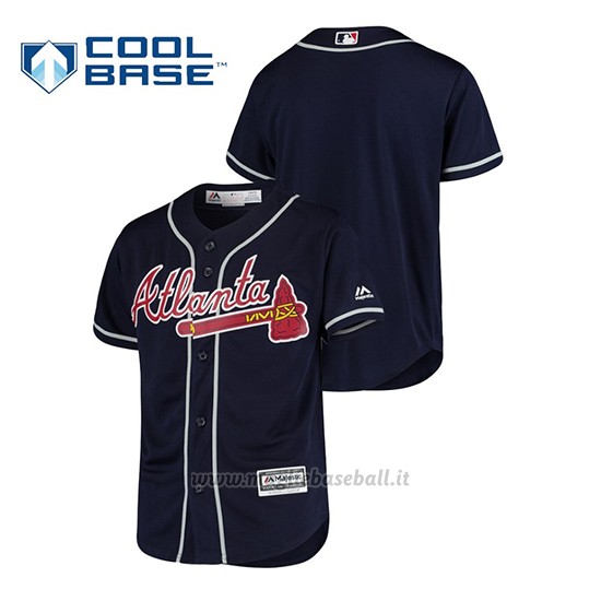 Maglia Baseball Bambino Atlanta Braves Cool Base Majestic Blu